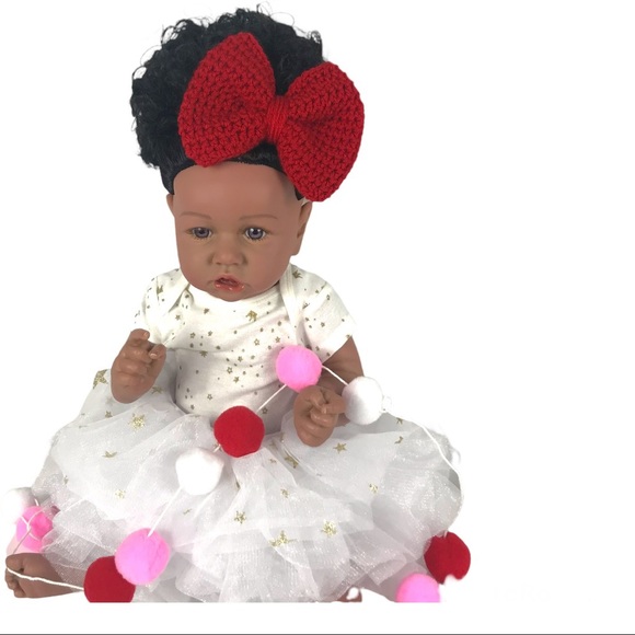 🎀Red Crochet Hair Bow🎀 - Picture 3 of 3